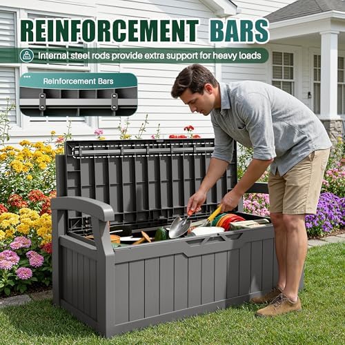 Devoko 80 Gallon Storage Bench Deck Box Waterproof&Lockable - Image 5