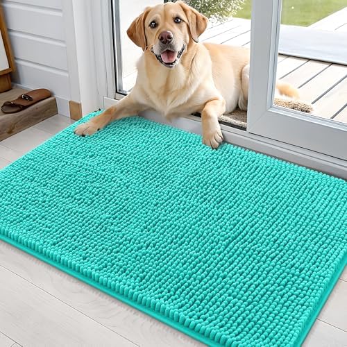 OLANLY Dog Door Mat for Muddy Paws 36x24, Super Absorbent Chenille Mud Mat by OLANLY