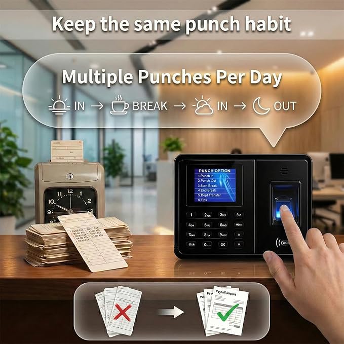 Time Clock System: App Control & 5s Fast Connection, Customizable Rules & 4 - Image 6