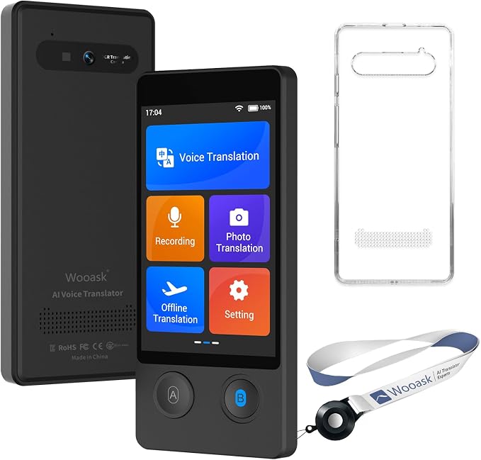 W12 Language Translator Device, 2026 Upgraded AI Translator No WiFi Needed by Wooask