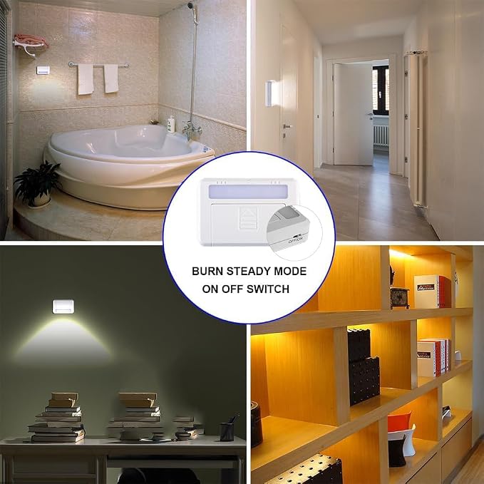4 Pack Cordless Cabinet Lights, Door Open Activated Sensor Automatic Turn On - Image 6