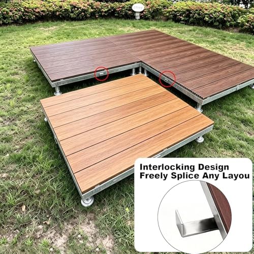 Patio Raised Deck Platform 84x84cm, Modular Floating Deck Kit - Image 5