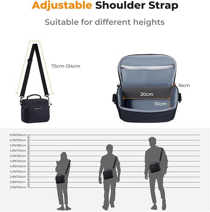 K&F CONCEPT Camera Sling Bag Small Crossbody Camera Case DSLR/SLR/Cute Compact - Image 6