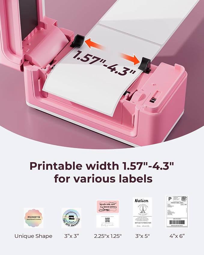MUNBYN Bluetooth Thermal Label Printer 941BP, Wireless 300DPI 4x6 Shipping - Image 4