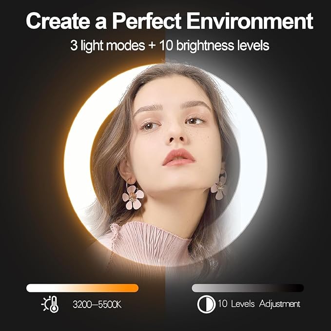 EMART 12" Ring Light with 55" Extendable Tripod Stands and Phone Holder - Image 2