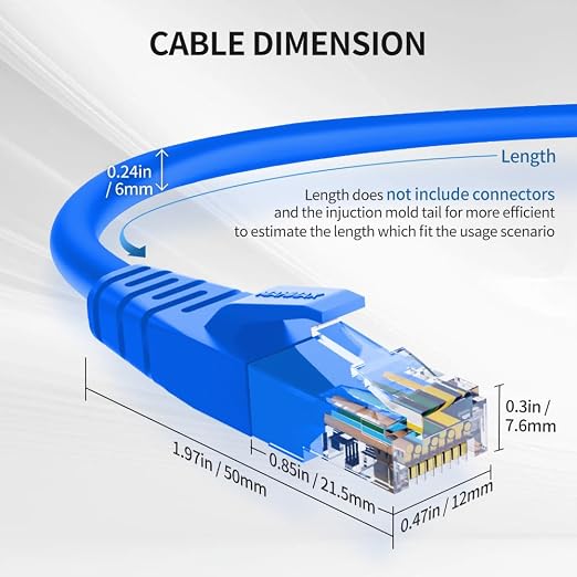 Cat6 Ethernet Cable 10 Feet 10 Pack Network RJ45 Cat6 Internet Patch Cable - Image 6