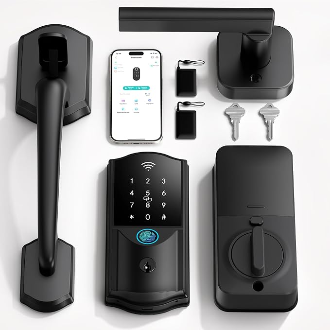 Built-in WiFi Smart Lock with Handle Set by Unknown