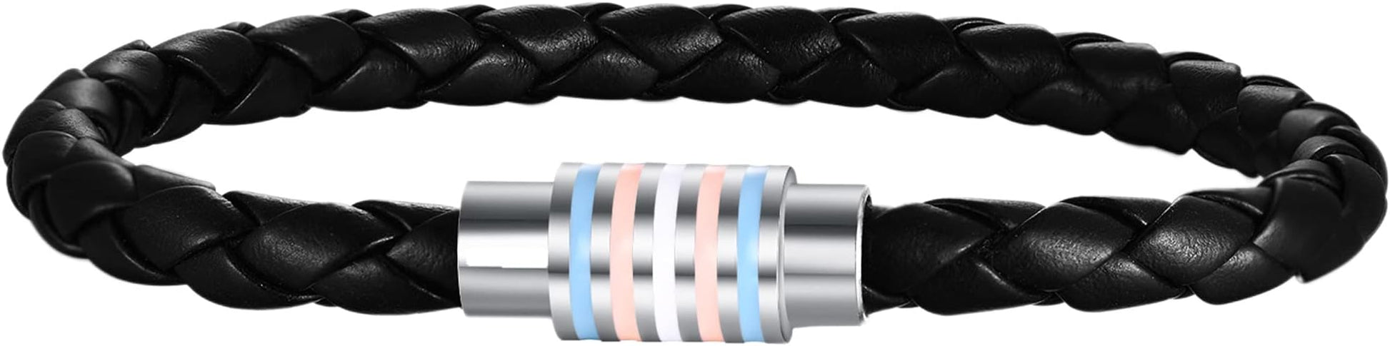 Nanafast Titanium Stainless Steel Rainbow LGBT Pride Bracelet Handmade Braided - Image 2