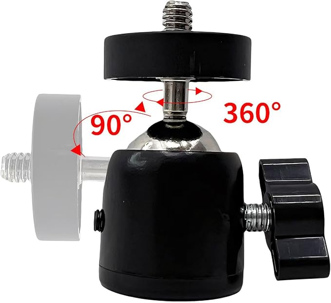 Universal 1/4" Swivel Mini Ball Head Tripod Mount, 360 Degree Rotating Adapter - Image 6