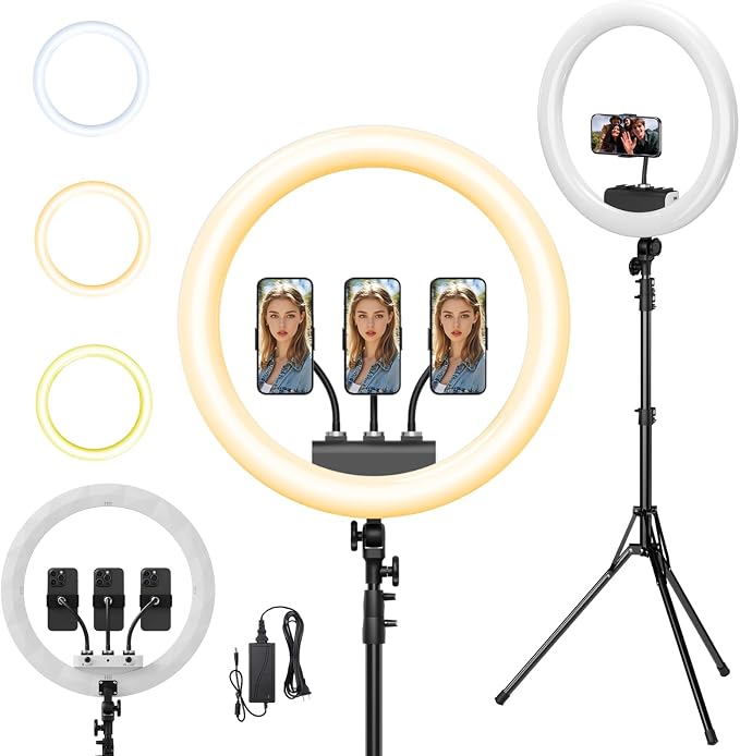 Ring Light with Stand and Phone Holder, Professional LED Circle Light with 78" by SHStudio