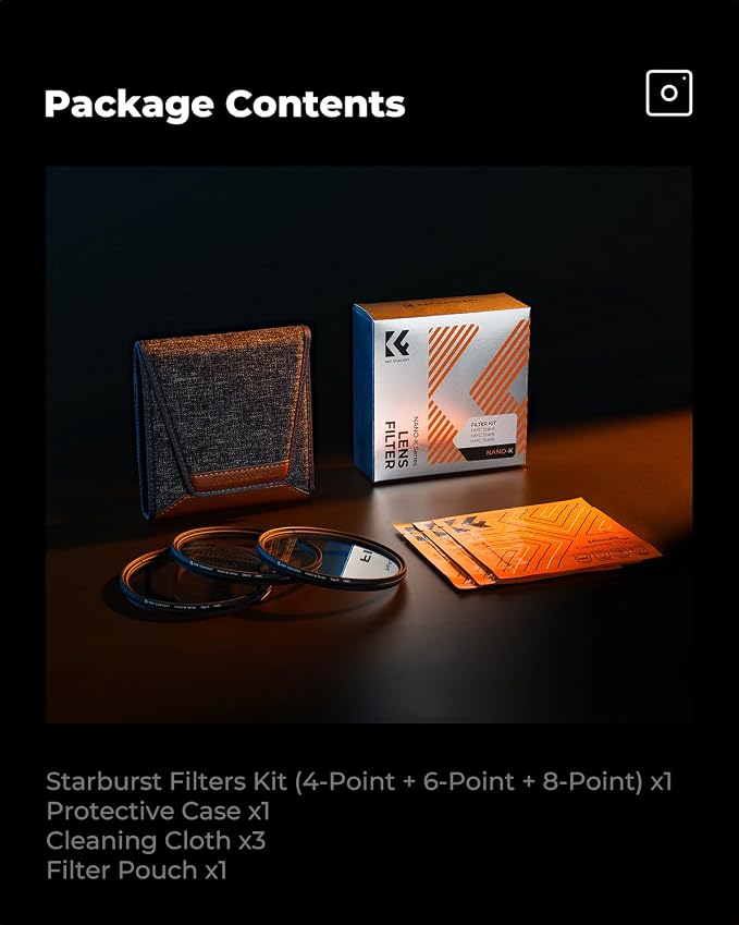 K&F CONCEPT 72mm Star Filters Kit 4 Points 6 Points 8 Points Cross Screen - Image 7