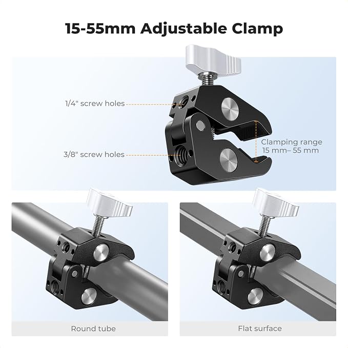 K&F CONCEPT 9.8" Magic Arm Clamp Kit - Image 3