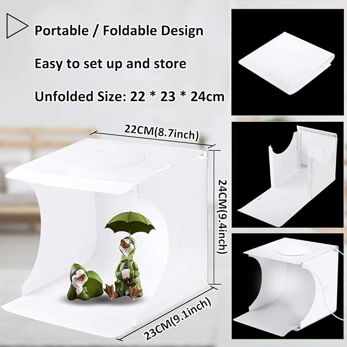 DUCLUS Mini Photo Studio Light Box, Portable Folding Photography Light Tent kit - Image 5
