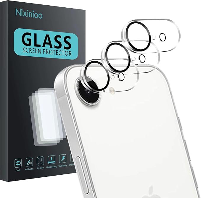 3 Pack Camera Lens Protector for iPhone 16e / iPhone 17e, Tempered Glass by Unknown