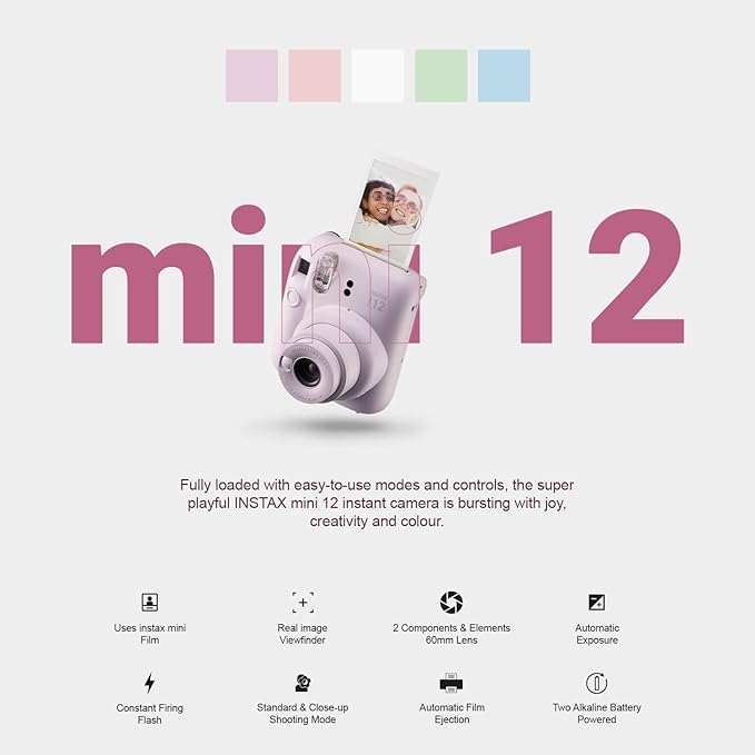 Fujifilm Instax Mini 12 Instant Camera + MiniMate Accessory Bundle & Compatible - Image 2