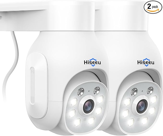 Hiseeu 3MP Wireless Outdoor Security Camera, 2.4G/5G WiFi, Color Night Vision by Hiseeu