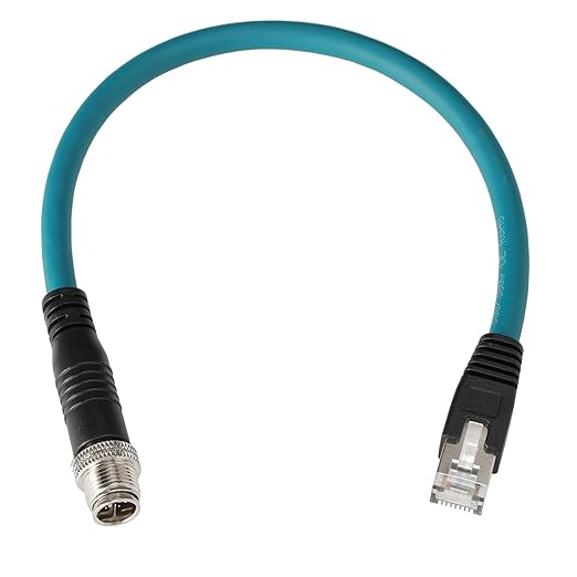 M12 Ethernet 8 Pin X Coded RJ45 CAT7e GigE Cable by HangTonConnect