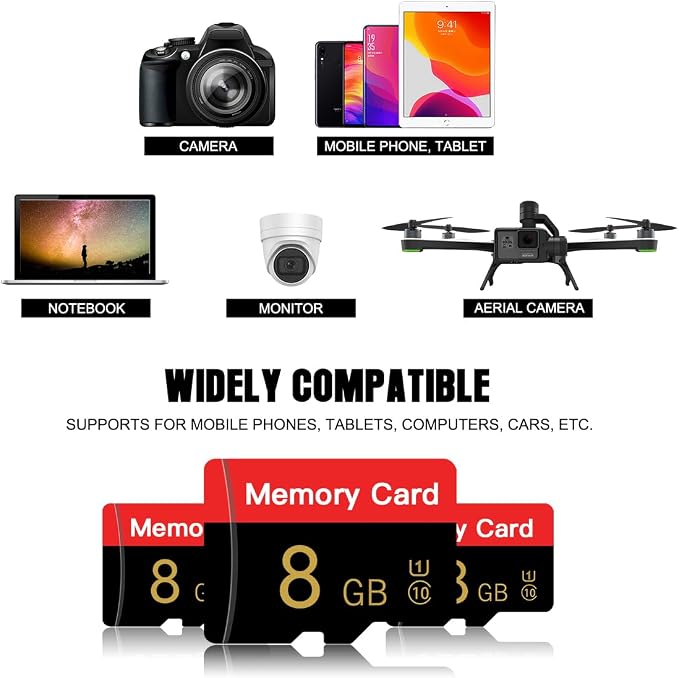 Micro Memory Card 8 GB with Adapter, C10/U1/UHS-I/A1 TransFlash Card, TF Card - Image 4