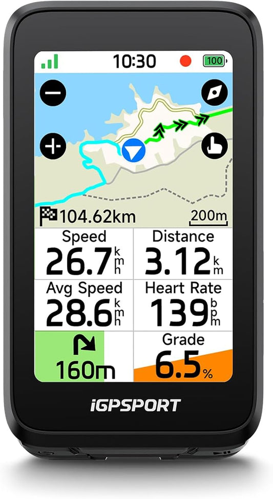 iGPSPORT BiNavi Air Bike Computer, 3.0'' Touchscreen MAP Voice Navigate Reroute by iGPSPORT