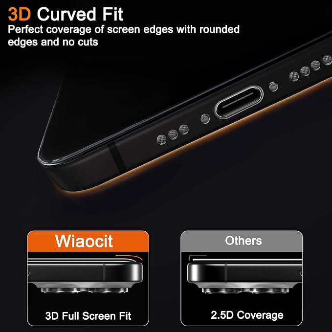 Wiaocit 3 Pack Tempered Glass Privacy Screen Protector - Image 5