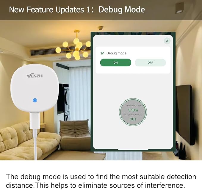 Presence Sensor, WenzhiIoT Smart Motion Sensor Zigbee 5.8 GHz Radar MmWave - Image 4