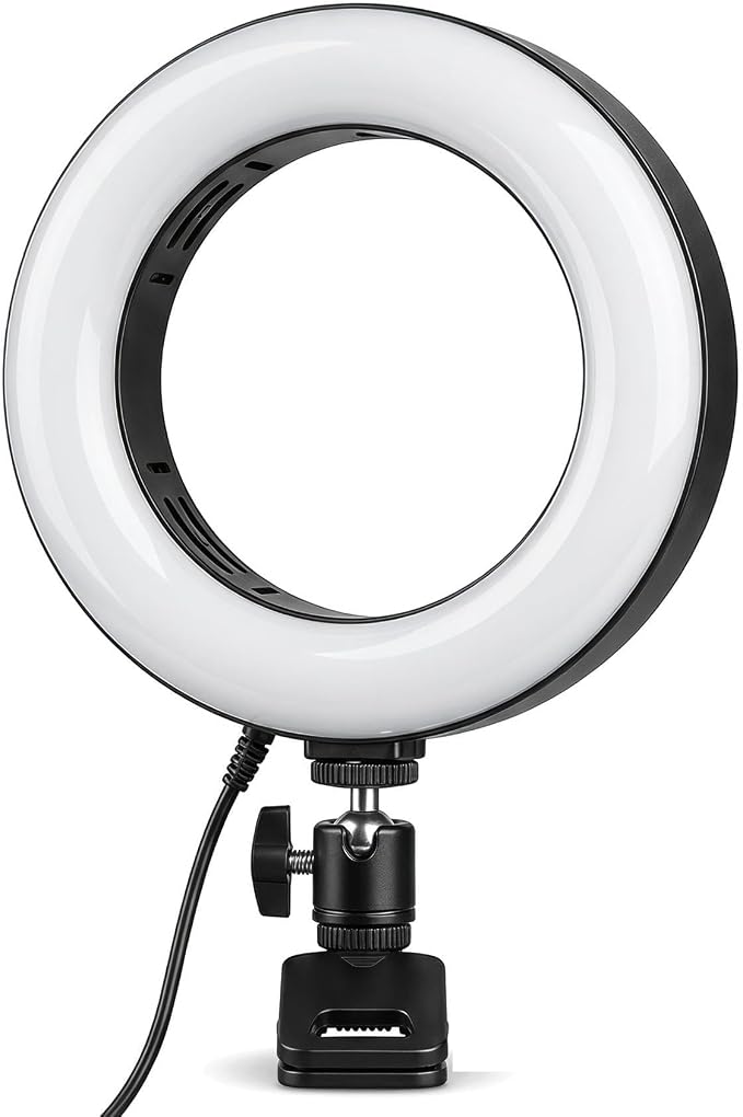 6" Ring Light with Desk Tripod Stand and Clip | Video Conference Lighting by Unknown