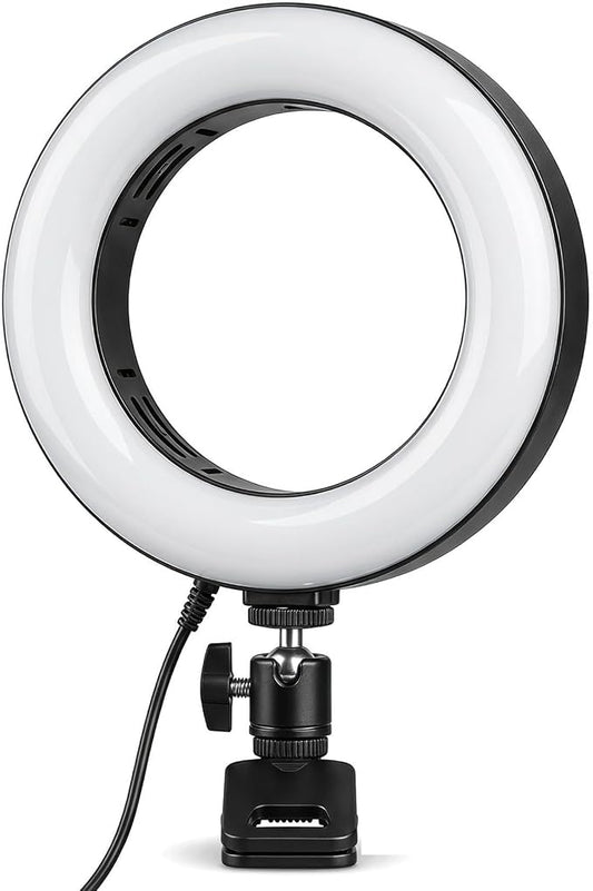 6" Ring Light with Desk Tripod Stand and Clip | Video Conference Lighting by Unknown