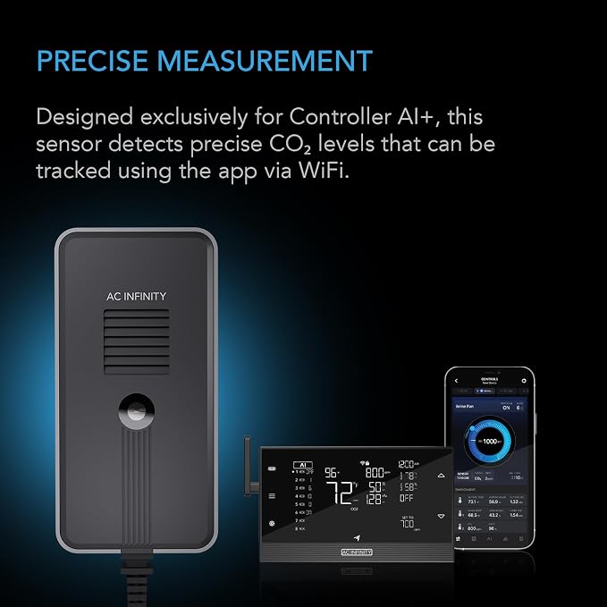 AC Infinity CO2 + Light Sensor, Exclusively Assists Controller AI+ Dynamically - Image 2