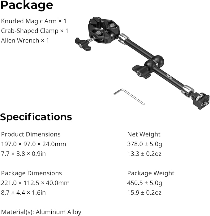 SMALLRIG 12.9 Inches Magic Arm Clamp, - Image 9