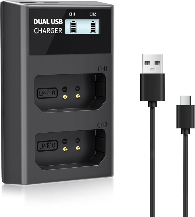LP LP-E10 Battery Charger, LCD Dual Charger Compatible by LP