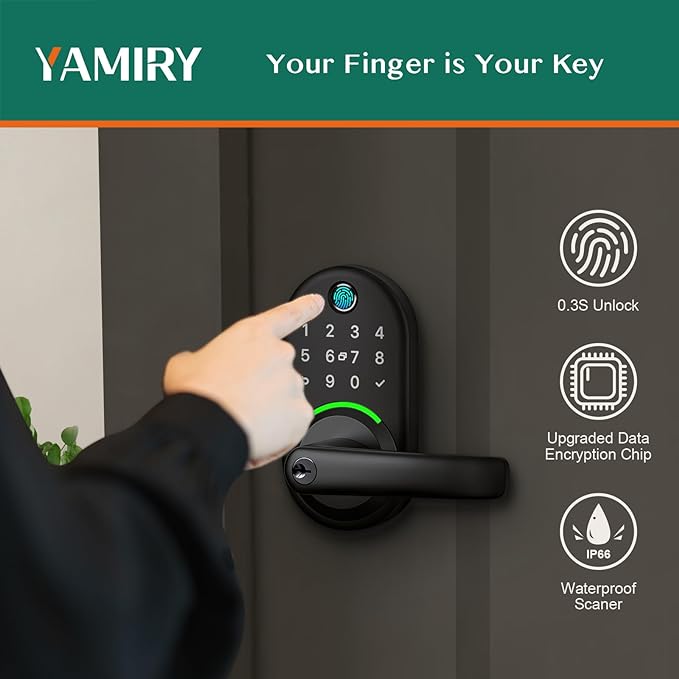 Smart Door Handle Lock with Keypad: Yamiry Fingerprint Smart Knob - Image 3