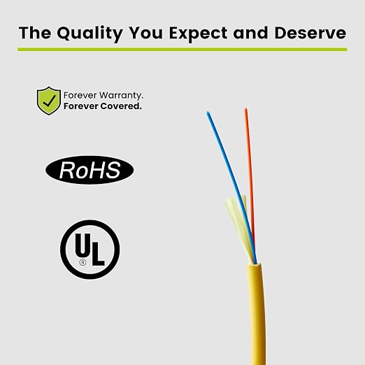 TRUE CABLE 2 Strand Fiber Indoor Distribution Cable, 1000 Feet, OS2 Single Mode - Image 8