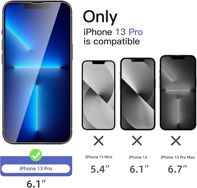 NEW'C 3x Privacy for iPhone 13 Pro Screen Protector+ 3x Camera Lens Protector - Image 2