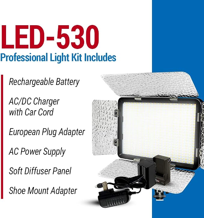Vidpro LED-530 Photo and Video Light Kit - Image 4