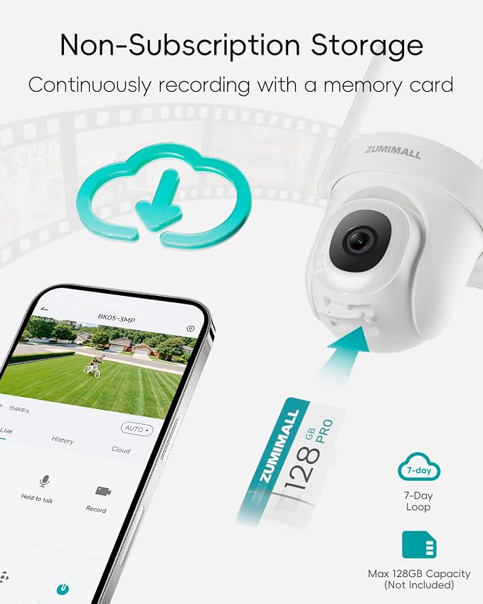 ZUMIMALL 2K 3MP Wired Camera for Home Security, 2.4G/5G WiFi Security Camera - Image 8