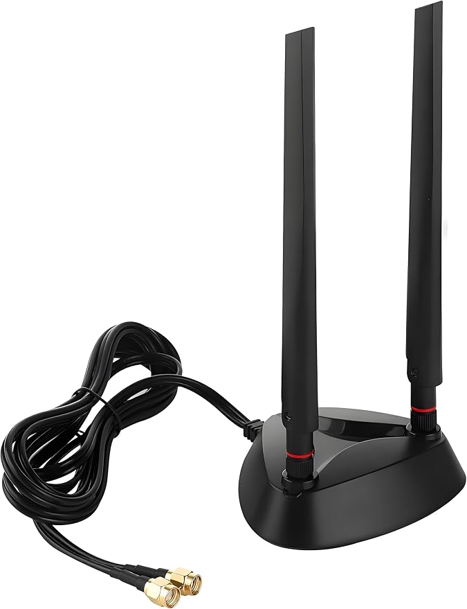 Long Range WiFi 6 6E Tri-Band Antenna 6GHz 5.8GHz 2.4GHz Magnetic Base by Unknown