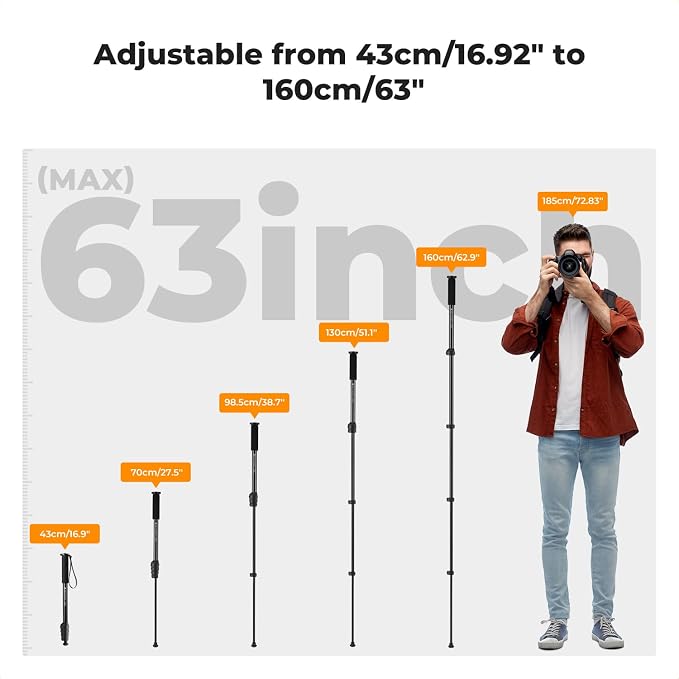 K&F CONCEPT Camera Monopod, Lightweight & Portable Camera Accessories, Payload - Image 3