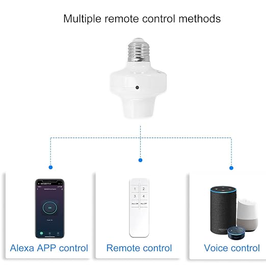 QIACHIP Remote Control Light Socket E26 E27 Bulb Socket Adapter, ZigBee Smart - Image 6