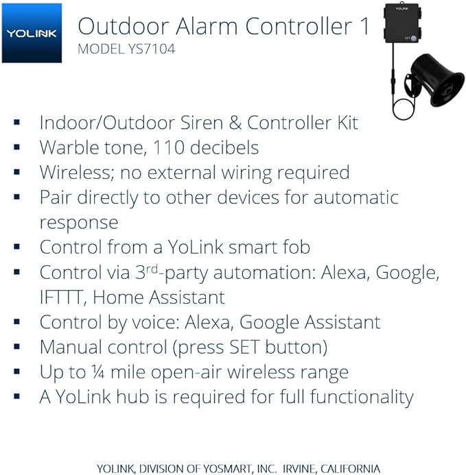 YoLink Outdoor Security Siren & Smart Alarm Controller Kit - Image 2
