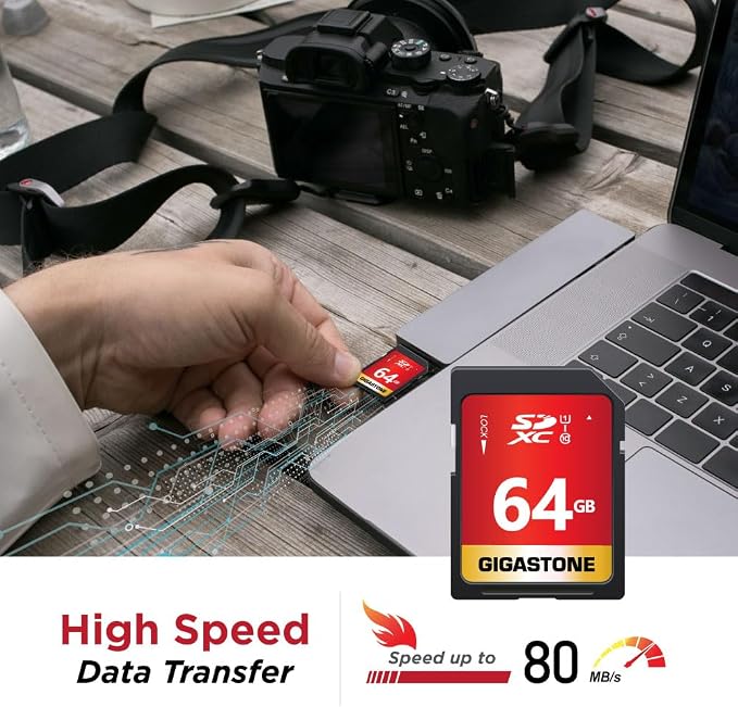 GIGASTONE 64GB SD Card 10-Pack UHS-I U1 Class 10 SDXC Memory Card High Speed - Image 3