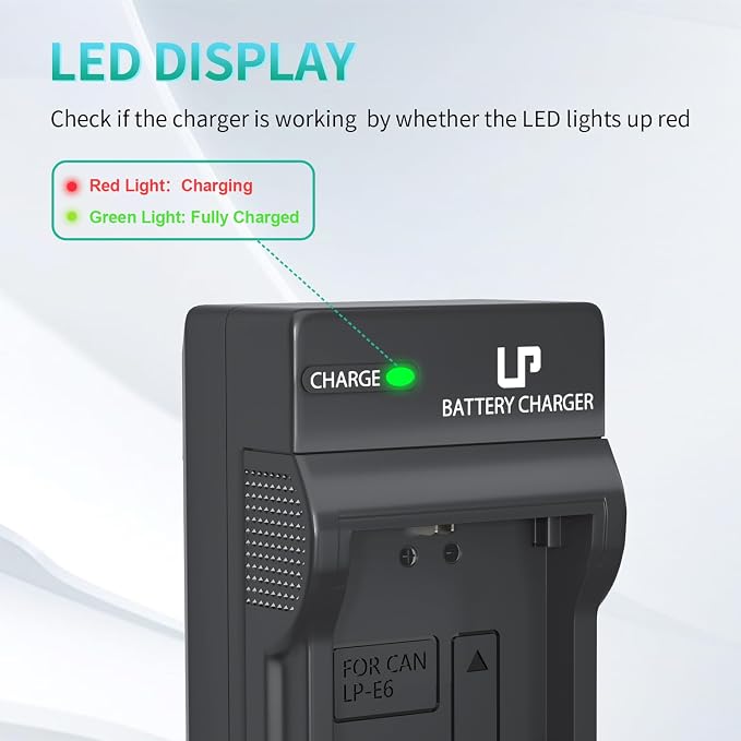 LP LP-E6 LP E6N Battery Charger, Charger Compatible - Image 3
