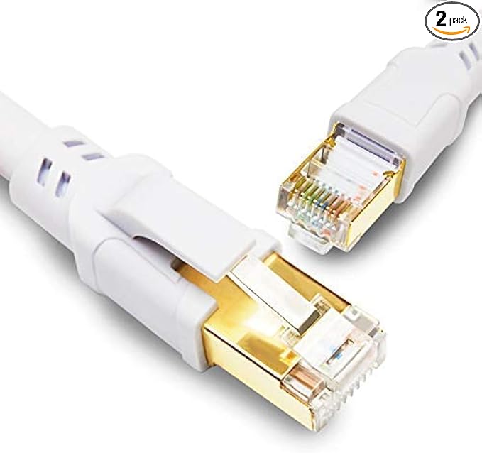 Yauhody CAT8 Ethernet Cable 3FT 2 Pack, 40Gbps High Speed SFTP 2000MHz Gigabit by Yauhody