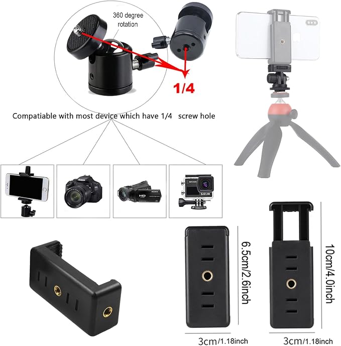 30Pack Camera Tripod Screw Mount Kit 1/4 to 3/8 Inch Adapter Threaded Converter - Image 4