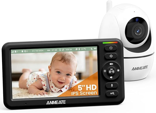 Baby Monitor with Camera and Audio – 720P Baby Camera No WiFi, Remote Pan& by ANMEATE