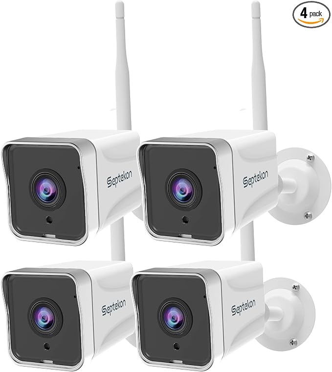 Septekon 4 Pack Outdoor Security Camera 2K，WiFi Cameras by Septekon
