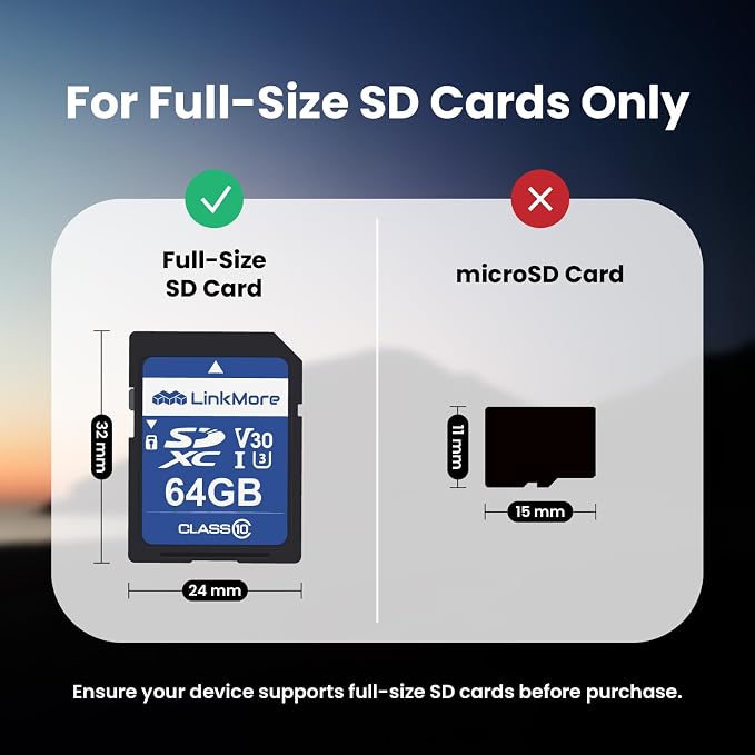 LinkMore 64GB Full-Size SD Card, SDXC Compatible - Image 2