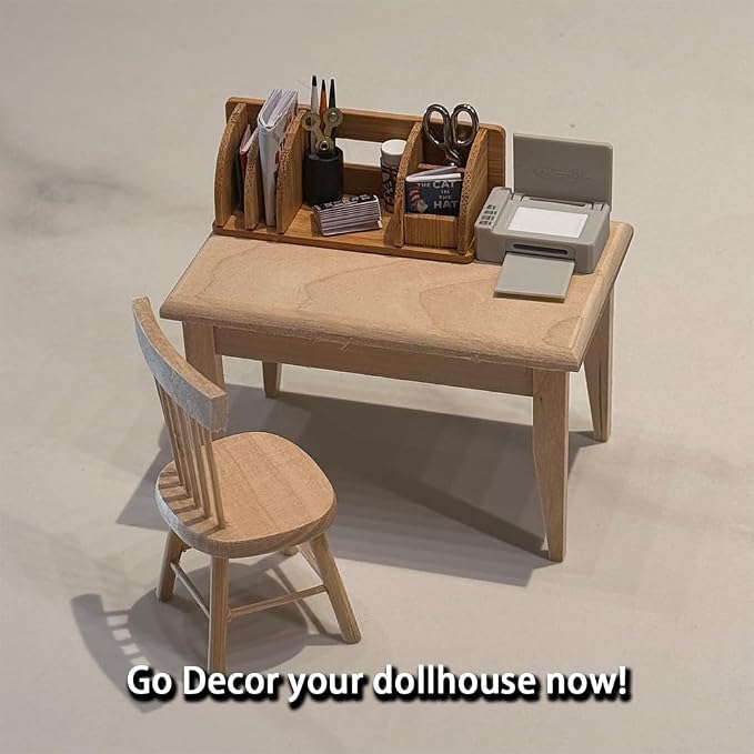 1:12 Mini Dollhouse Accessories Office Supplies Set, Including 2 Print Models - Image 5