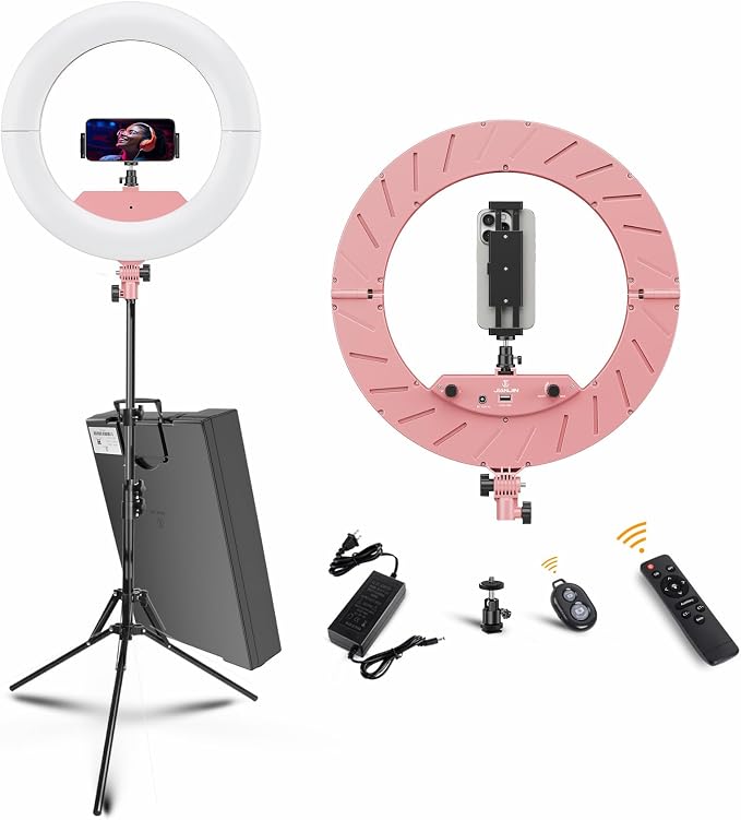 Ring Light 18 INCH Kit, 55W6700k Dimmable LED Light, Tripod Stand, Remote by JJJINAJIN18RINGLIGHT