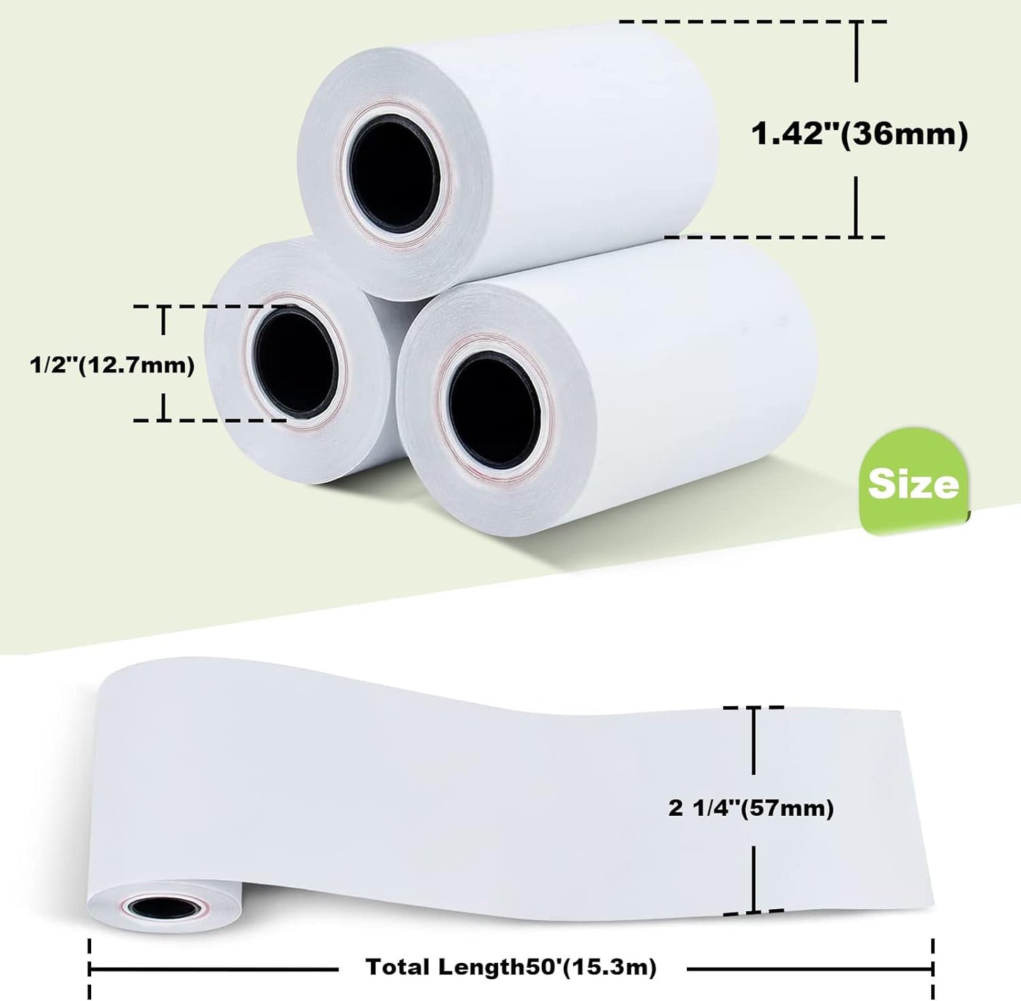 MFLABEL 2 1/4" x 50' Thermal Papers Cash Register POS Receipt Paper Credit Card Paper 400 Rolls
