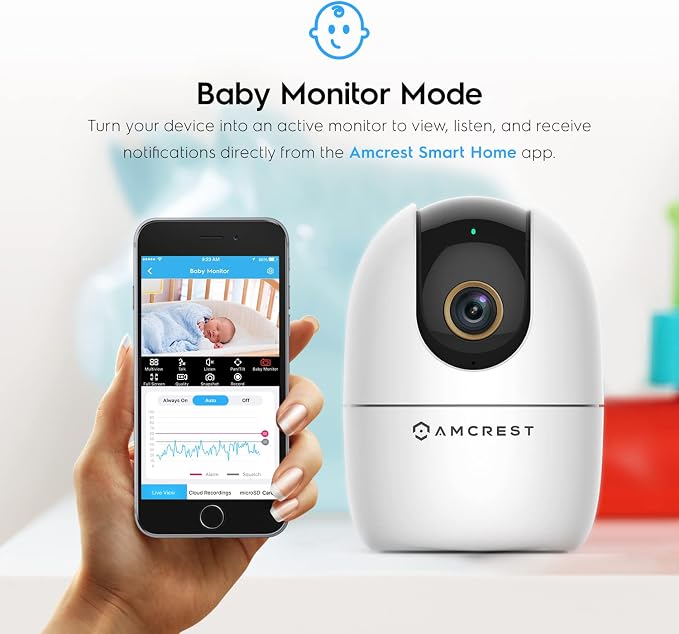 Amcrest 4MP WiFi Camera Indoor Camera, Sound & Baby Monitor, Human & Pet - Image 5